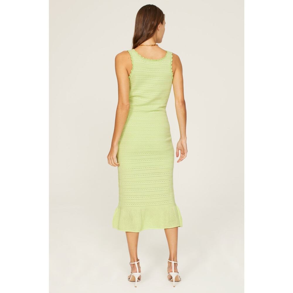 AMANDA UPRICHARD Green Cotton Crochet Beachy Lainey Midi Dress Size Medium - Picture 2 of 13